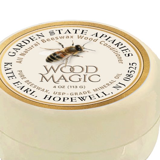 リアリスティックなビービーズワックスウッドコンディショナーラベル ラウンドシール