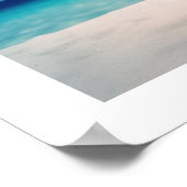 リアリスティックなピンクフラミンゴのビーチポスター ポスター (角)