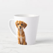リアリスティックな仔犬の肖像画 カフェラテマグ (左アングル)