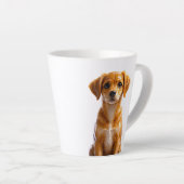 リアリスティックな仔犬の肖像画 カフェラテマグ (右アングル)