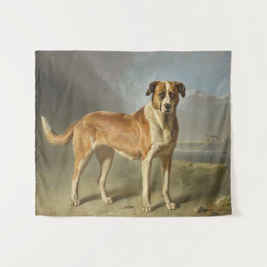 リアリスティックな犬の肖像画アート タペストリー (正面(横))