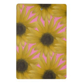 リアリスティックひまわりガーデンカスタムモノグラムピンク ミニクリップボード (裏面)