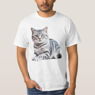 リアリスティックアメリカンショートヘアプリント- Feline Koutur Tシャツ
