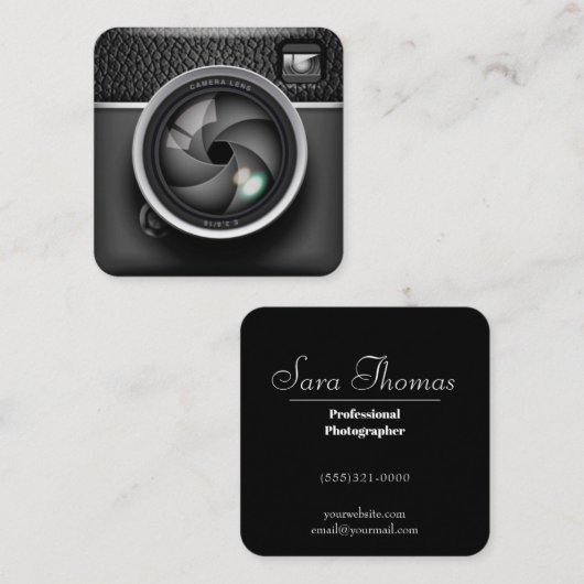 リアリスティックカメラカメラマン スクエア名刺 (正面/裏面)