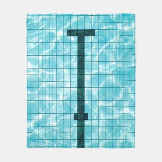 リアリスティックスイミングプール泳ぐ人プールスポーツマム フリースブランケット (正面)