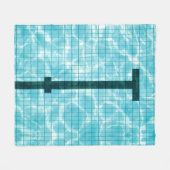 リアリスティックスイミングプール泳ぐ人プールスポーツマム フリースブランケット (正面(横))