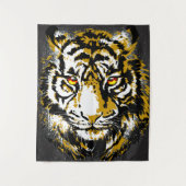 リアリスティックタイガーカッコいい – タイガーヘッドスケッチ タペストリー (正面)