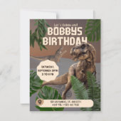 リアリスティックディニオサール誕生日招待状 招待状 (正面)