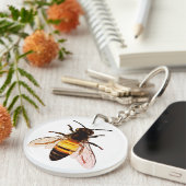 リアリスティックハニービーアートイラストレーション キーホルダー (正面右)