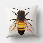 リアリスティックハニービーアートイラストレーション クッション (裏面)