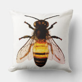 リアリスティックハニービーアートイラストレーション クッション (正面)