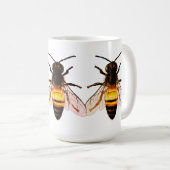 リアリスティックハニービーアートイラストレーション コーヒーマグカップ (正面右)