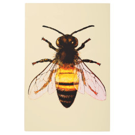 リアリスティックハニービーアートイラストレーション メタルプリント