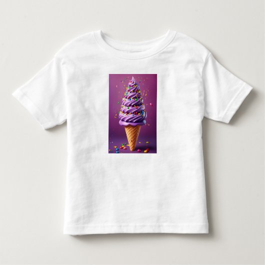 リアリスティックパープルアイスクリームコーン トドラーTシャツ (正面)
