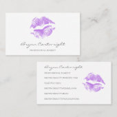 リアリスティックパープルキスプリント唇メイクアップ 名刺 (正面/裏面)