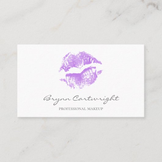 リアリスティックパープルキスプリント唇メイクアップ 名刺 (正面)