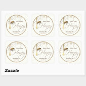 リアリスティックビーハニカムハニチドリップラベルアイボリー スクエアシール (シート)