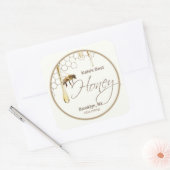 リアリスティックビーハニカムハニチドリップラベルアイボリー スクエアシール (封筒)