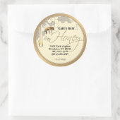 リアリスティックビーハニカムハニチドリップラベルアイボリー ラウンドシール (バッグ)