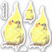 リアリスティック絵画イエロカスタマイズコッカー シール (正面)