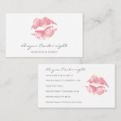 リアリスティック赤面ピンクキスプリントリップス化粧 名刺 (正面/裏面)