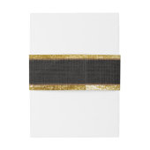 リアリスティックBurlapテクスチャ素朴金ゴールド木炭グレー 招待状ベリーバンド (裏面例)