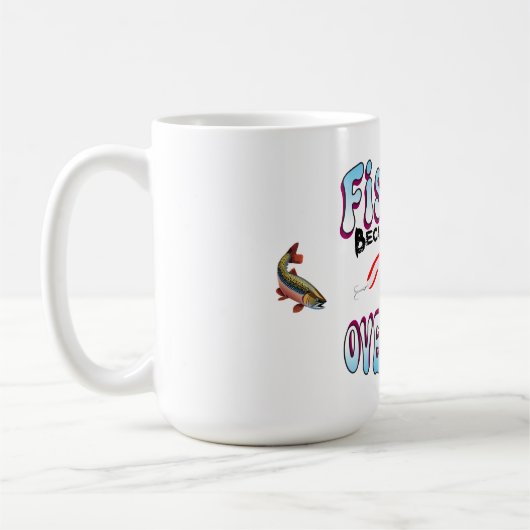 リアリティは過大評価されているので釣りをしています コーヒーマグカップ (左)