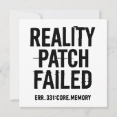 リアリティパッチ失敗 - グリッチタイポグラフィ カード (正面)
