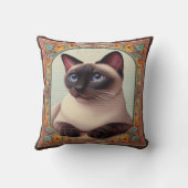 リアルかわいいシャムカラフル猫フローラ縁ど クッション (裏面)