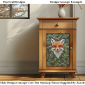 リアルかわいい刺繍レッドキツネBZ6デコページ 薄葉紙