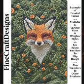 リアルかわいい刺繍レッドキツネBZ6デコページ 薄葉紙