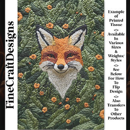 リアルかわいい刺繍レッドキツネBZ6デコページ 薄葉紙