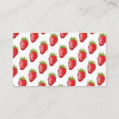 リアルでリアルな新鮮なイチゴ農園グラフィック コーリングカード (裏面)