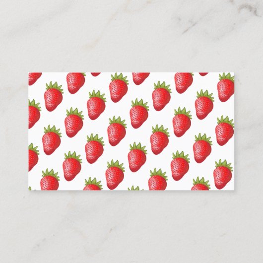 リアルでリアルな新鮮なイチゴ農園グラフィック コーリングカード (裏面)