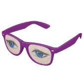 リアルで美しい人間の青い目 レトロサングラス (アングル)