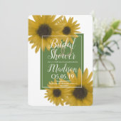 リアルなひまわり ホイル リング ブライダル シャワー 招待状 (スタンド正面)