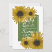 リアルなひまわり ホイル リング ブライダル シャワー 招待状 (正面)