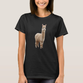 リアルなふわふわアルパカの写真の女性用Tシャツ Tシャツ