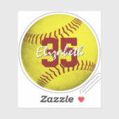 リアルなイエローガールのソフトボールカスタムカット シール (シート)