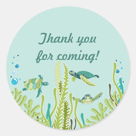 リアルなウミガメのカスタマイズ可能なパーティーの好意 ラウンドシール (正面)