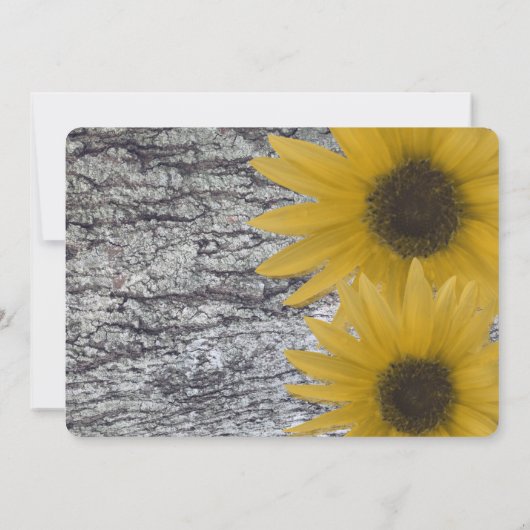 リアルなカバノキひまわり赤ちゃんシャワー 招待状 (裏面)