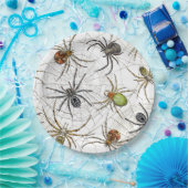 リアルなクモのくもの巣パターン ペーパープレート (パーティー)