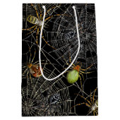 リアルなクモのくもの巣パターン ミディアムペーパーバッグ (正面)