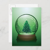 リアルなクリスマススノーグローブ シーズンポストカード (正面/裏面)