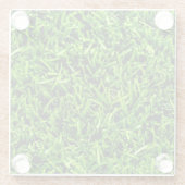 リアルなグラスフォトテクスチャーおもしろいブライトグリーン ガラスコースター (裏面)