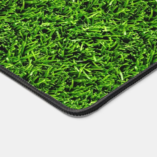 リアルなグラスフォトテクスチャーおもしろいブライトグリーン デスクマット (コーナー)