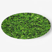 リアルなグラスフォトテクスチャーおもしろいブライトグリーン ペーパープレート (アングル)