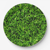 リアルなグラスフォトテクスチャーおもしろいブライトグリーン ペーパープレート (正面)