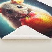 リアルなグレーのマウスのアートワークの白熱［赤熱］光を放つカラー シェルパブランケット (3/4)