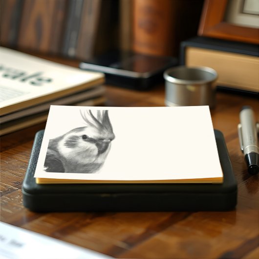 リアルなコッカティエルポートレートバードイラストレーション ポストイット